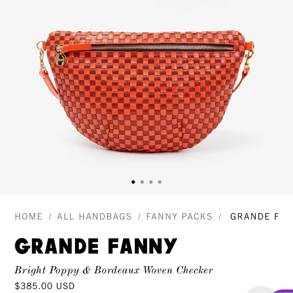 Clare V Grande Fanny Bright Poppy / Bordeaux